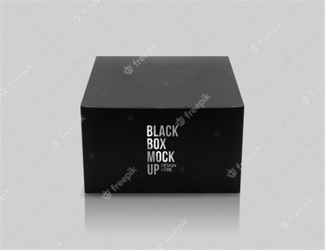 premium psd black box product packaging  side view  front view mockup