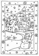 Coloring Pages Winter Christmas Snowy Print Colouring Kids Printable Choose Board sketch template