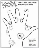 Washing Coloring Hand Pages Preschool Handwashing Germs Activities Kids Preschoolers Germ Printables Niños Germophobe Worksheets Hands Body Germenes Hygiene El sketch template