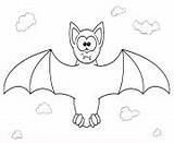 Bat Halloween Coloring Printable Pages Vampire Outline Cartoon sketch template