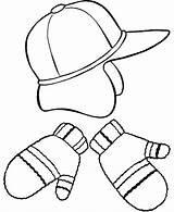 Coloring Pages Mittens Hat Color sketch template