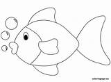 Fish Coloring Template Pages Sheet Sheets Rainbow Outline Patterns Printable Colouring Color Trout Hook Summer Fishing Cut Templates Board Brook sketch template