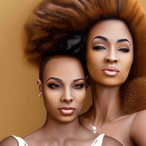 Stunning Detailed Handsome African American Lesbian Couple · Creative