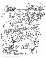 Gentleness Evident Fromvictoryroad Spirit Fruit Philippians sketch template