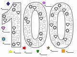 Colouring 100th sketch template