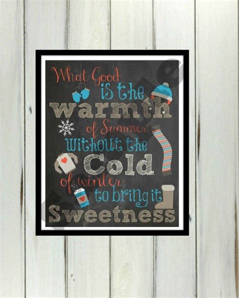 Winter Quote Cold Weather Saying Chalkboard Christmas Holiday