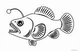 Fish Coloring Pages Angler Cute Fishing Sea Saltwater Detailed Kids Colouring Color Printable Getcolorings Boat Frame Adults Getdrawings Animal Hook sketch template