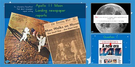 apollo  moon landing newspaper reports task powerpoint australia