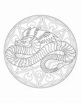 Mandala Coloring Dragon Pages Mandalas Waffle Printable Print Adults Color Year Animals Waffles Colouring Adult Chinese Difficult If Getdrawings Complex sketch template