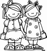 Friends Melonheadz Lds Clipart Sisters Coloring Pages Girls Clip Sister Illustrating Siblings Two Cliparts Children Friend Primary Drawings Conference Easter sketch template
