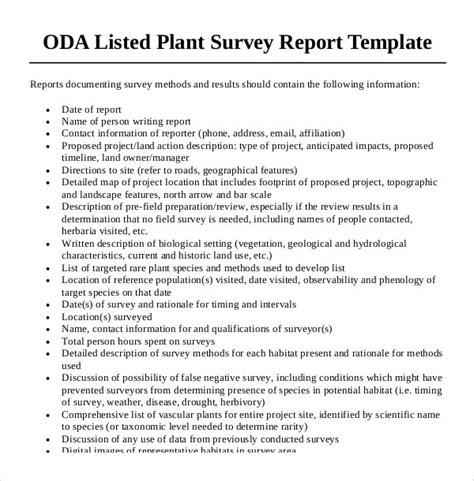 survey report templates  google docs ms word pages