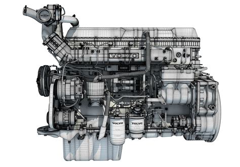 volvo powertrain  engine  model cgtrader