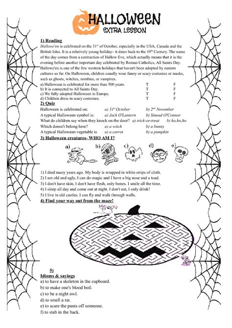 printable halloween activity web   spooktacular halloween