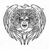 Medusa Gorgon Drawing Sketch Greek Vector Bw Snake Stock Illustration Mouth Aen Getdrawings Face Ancient Depositphotos Illustrations Similar Clip sketch template