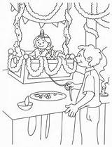 Janmashtami Krishna Diwali Vaisakhi Holi Baisakhi Worksheets Festivals Shri Chitra Varnan Celebrating Gopal sketch template