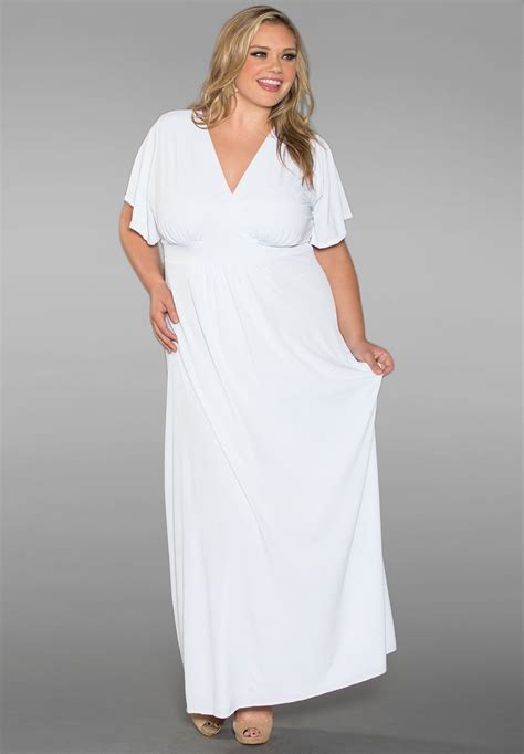 classic maxi dress in white plus size dresses onestopplus plus