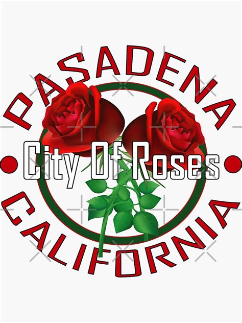 pasadena california city  roses sticker  sale  mphgraffixx redbubble