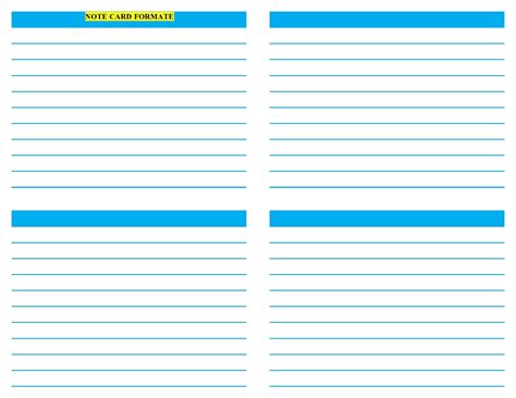 printable note card templates