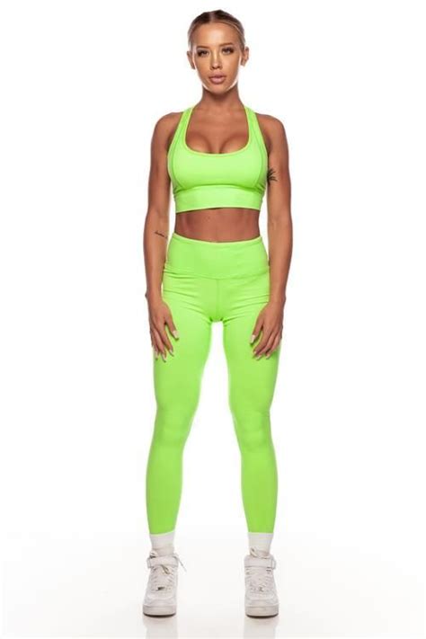 Neon Green Newest Color Trend Green Sports Bras