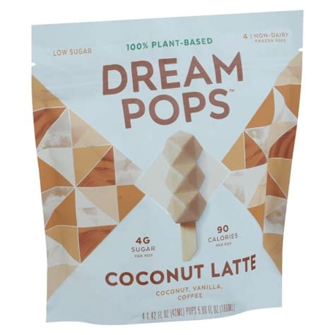 plant based non dairy coconut latte frozen pops dream pops 4 x 1 4 fl