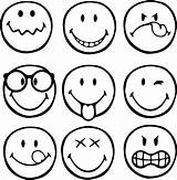 Smiley Coloring Pages Emoticons Drawing Drawings Colouring Easy Kids Choose Board Halloween sketch template