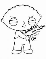 Stewie Griffin Waffe Colouring Coloringhome Doll Productions Animations Macfarlane Fuzzy Färben Zum sketch template