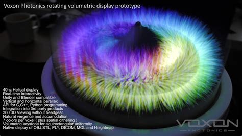 voxon photonics prototype rotating volumetric display youtube