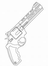 Coloring Pages Pistol Revolver Gun Printable Handgun Drawing Bull Raging Guns Tattoo Print Supercoloring sketch template