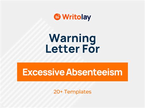 excessive absenteeism warning letter  templates writolay