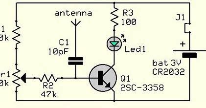 simple rf mobile signal detector schematic diagram circuit  detect vhfuhf  lte