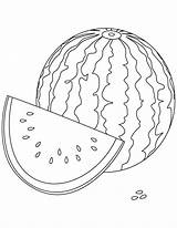 Watermelon Coloring Pages Library Clipart Fruits Colour sketch template