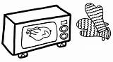 Microwave Oven Drawing Coloring Clipart Clipartmag Pages sketch template