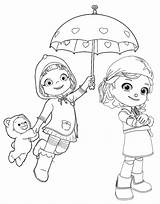 Ruby Rainbow Coloring Pages Gina Choco Lovely Little Girls sketch template