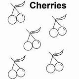 Cherries Cherry Coloring Pages Pairs Printable sketch template