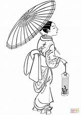 Japonesa Supercoloring Linterna Paraguas Kimono Pve Twintania English Japonia Kolorowanka Enregistrée Drukuj sketch template