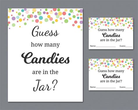 printable candy jar guessing game template  templates printable