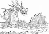 Dragon Coloring Pages Sea Printable Adults Color Print Easy sketch template
