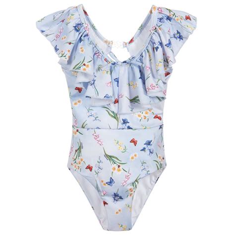 brand pale blue floral swimsuit at floral swimsuit