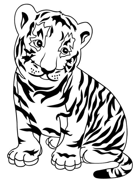 coloring pages cute baby tiger coloring page