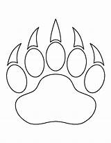 Printable Bear Paw Pattern Print Patterns Outline Template Paws Stencils Visit Beadwork Crafts Designs sketch template