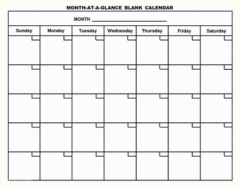 month calendar template  blank  month calendar template