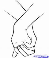 Holding Hands Draw Drawing Step Cartoon Couples Hand Easy Girl Boy People Drawings Sketch Couple Clipart Man Anime Cliparts Dragoart sketch template