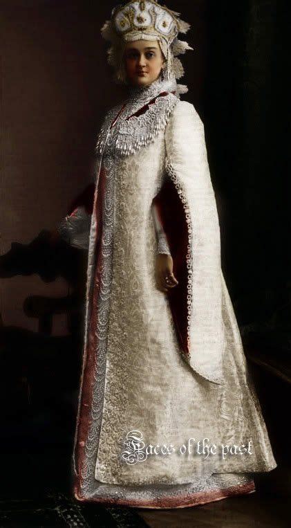 the gown of russian noble woman of the 15th century colorized photo f… opashen опашень