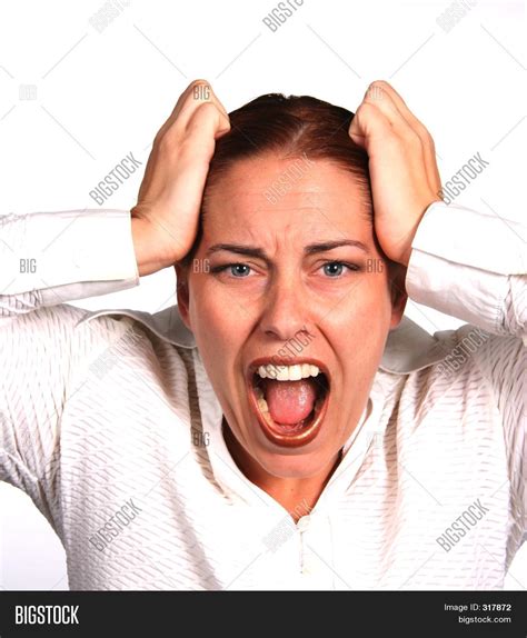 woman screaming image photo  trial bigstock