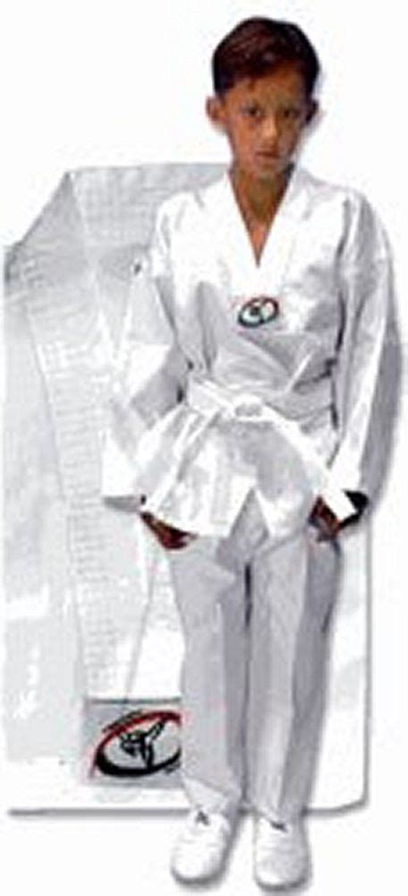 tae kwon  uniform beginners lightweight white  neck uniform tae