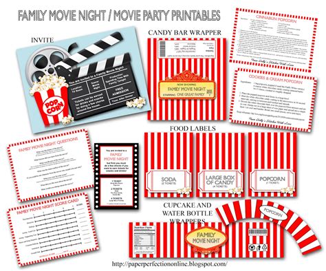 paper perfection  party family  night printables
