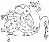 Tecido Riscos Corujas Risco Coruja Coloring Owls sketch template