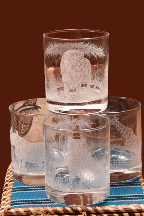 big five engraved whisky glasses best african designs