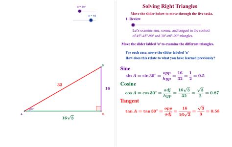 Trigonometric Ratios – Geogebra