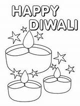 Diwali Cards Printable Happy Coloring Card Print sketch template